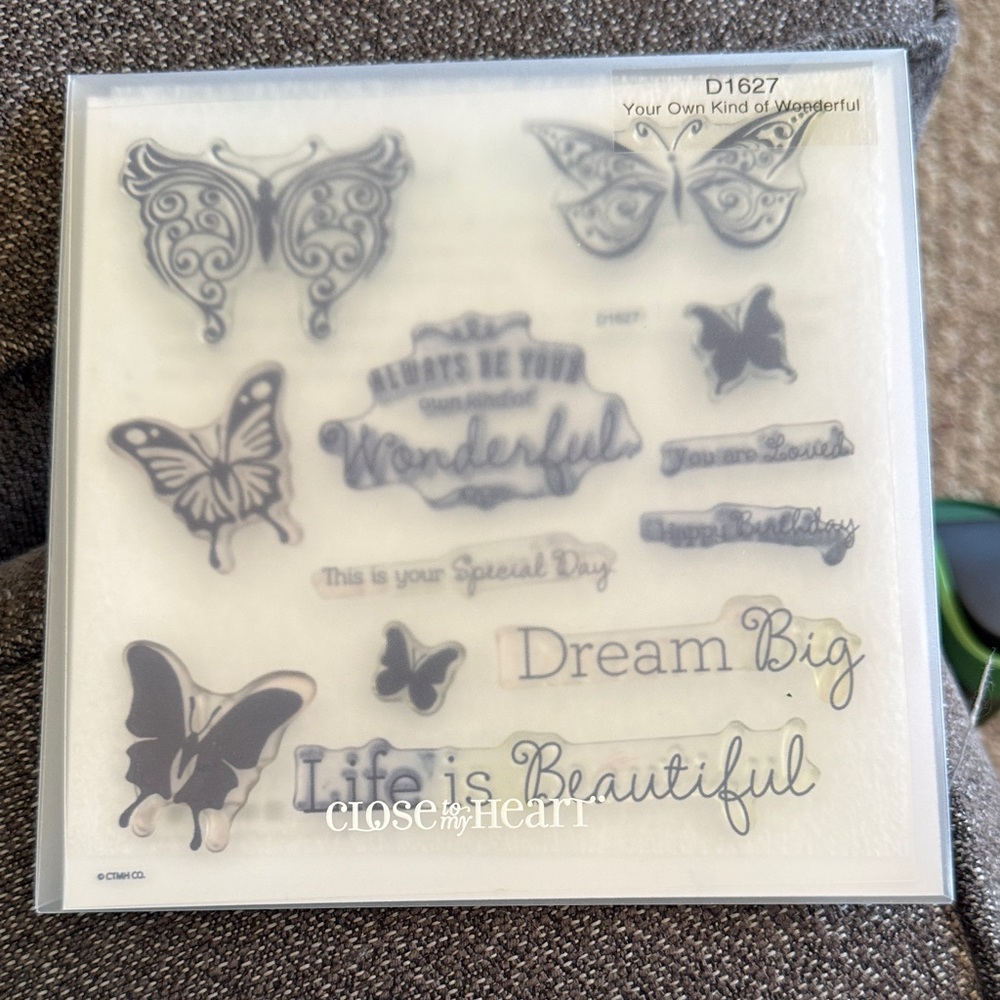 Close to My Heart Gray Butterfly Sentiments Stamp Set